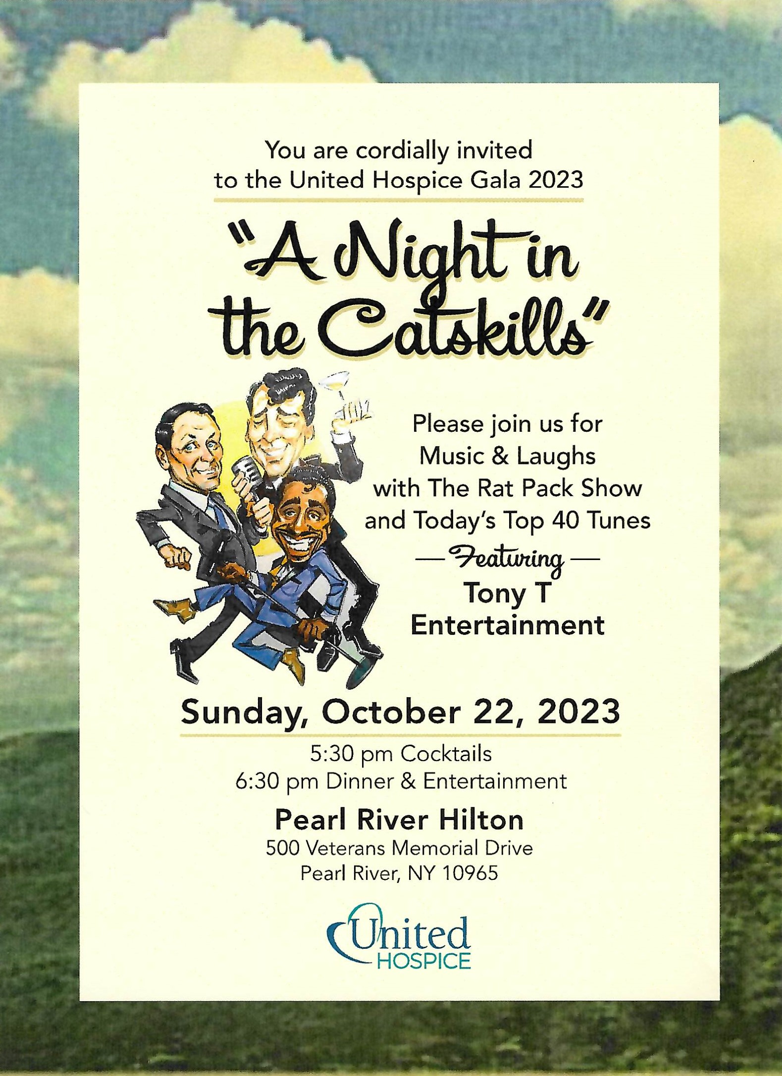 A Night in the Catskills - United Hospice Gala 2023 invitation